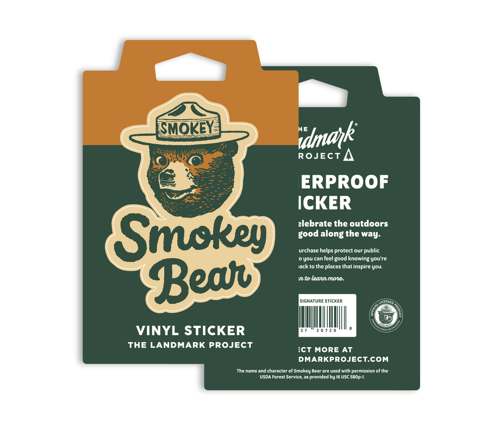 Smokey Bear Signature Sticker | The Landmark Project