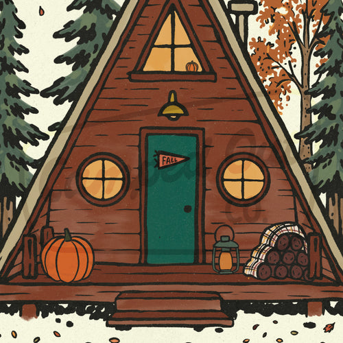 A Frame Cabin Print - Autumn Edition