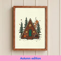 A Frame Cabin Print - Autumn Edition