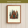 A Frame Cabin Print - Autumn Seasonal Edition