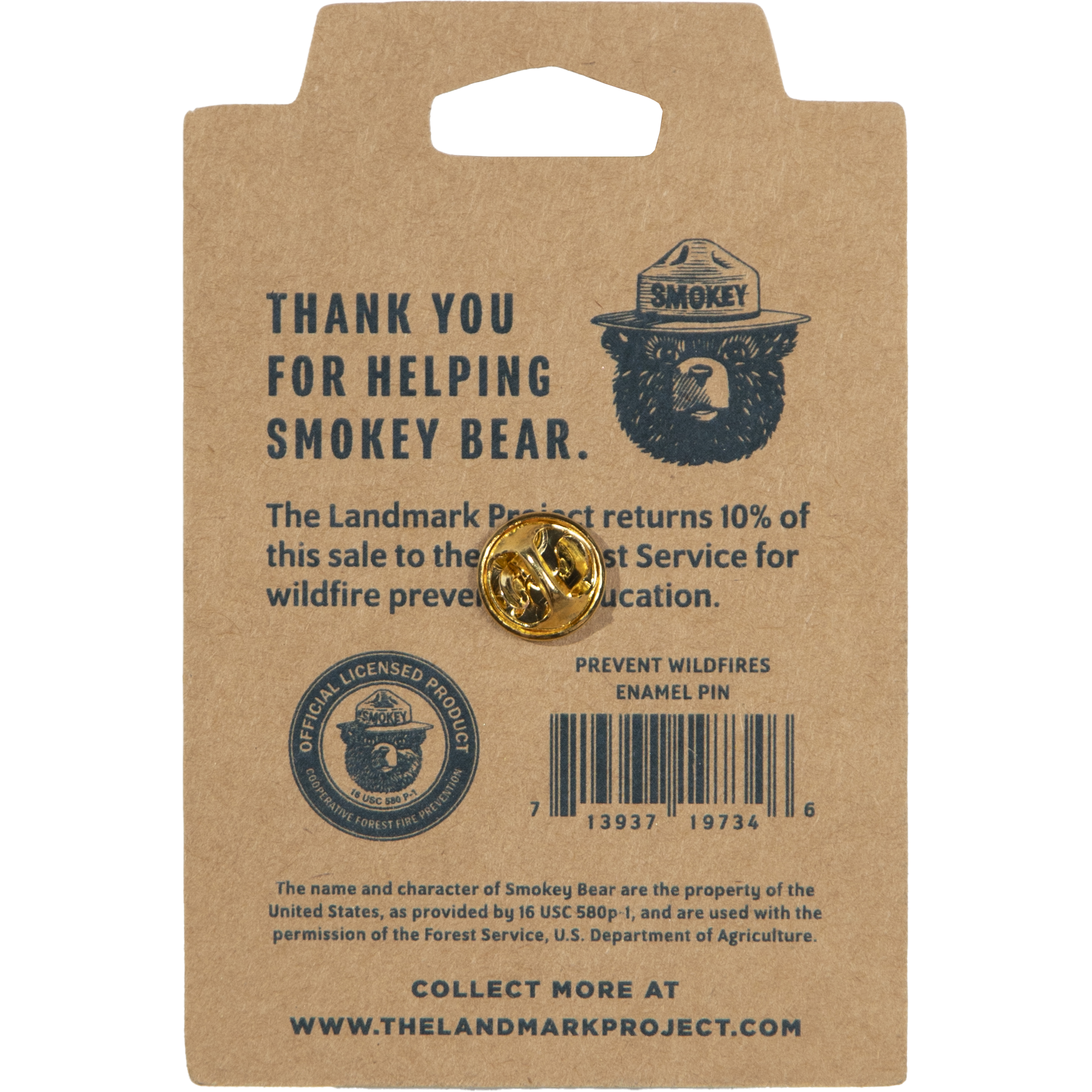 Smokey Bear Enamel Pin | The Landmark Project