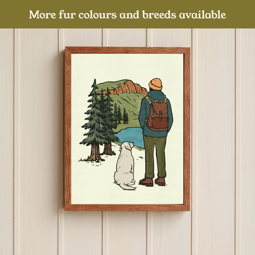 Labrador Hiking View Print - Pick your Dog Breed and Fur Colour