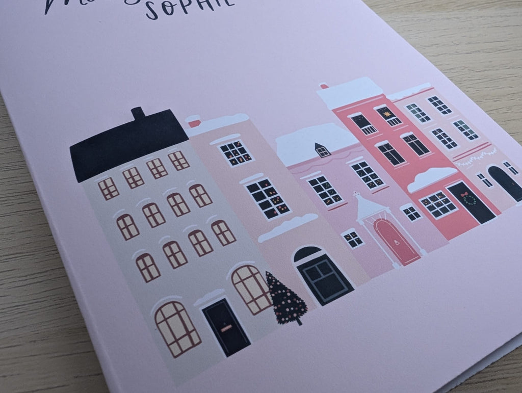 Personalised Christmas Houses card