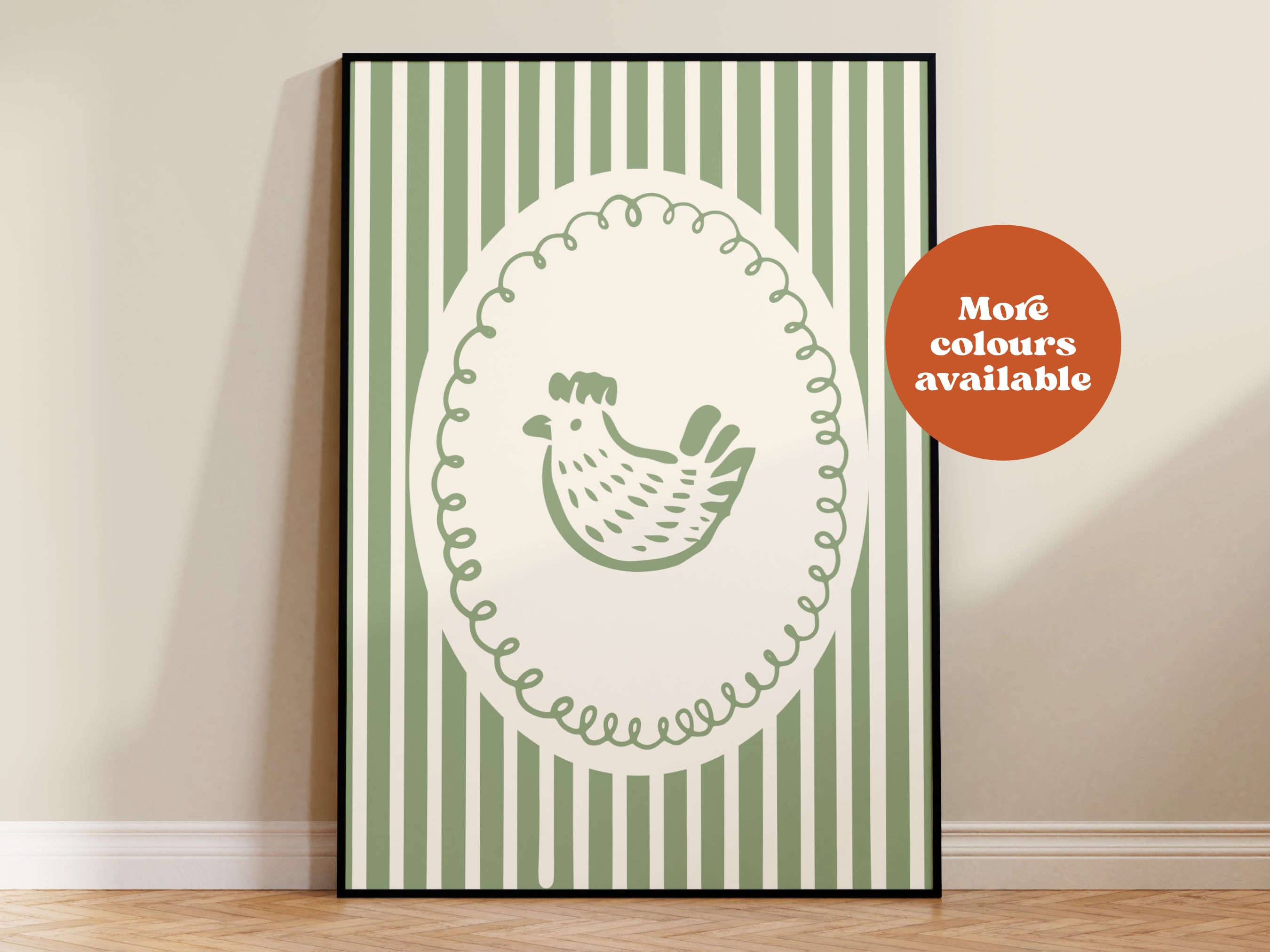 Retro Chicken Art Print - Easter Cottagecore Decor
