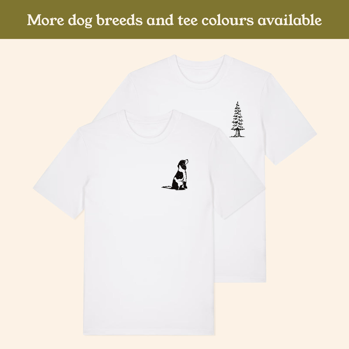 Spaniel with Markings Hiking View T-shirt - Pick your Dog Breed and Fur Colour
