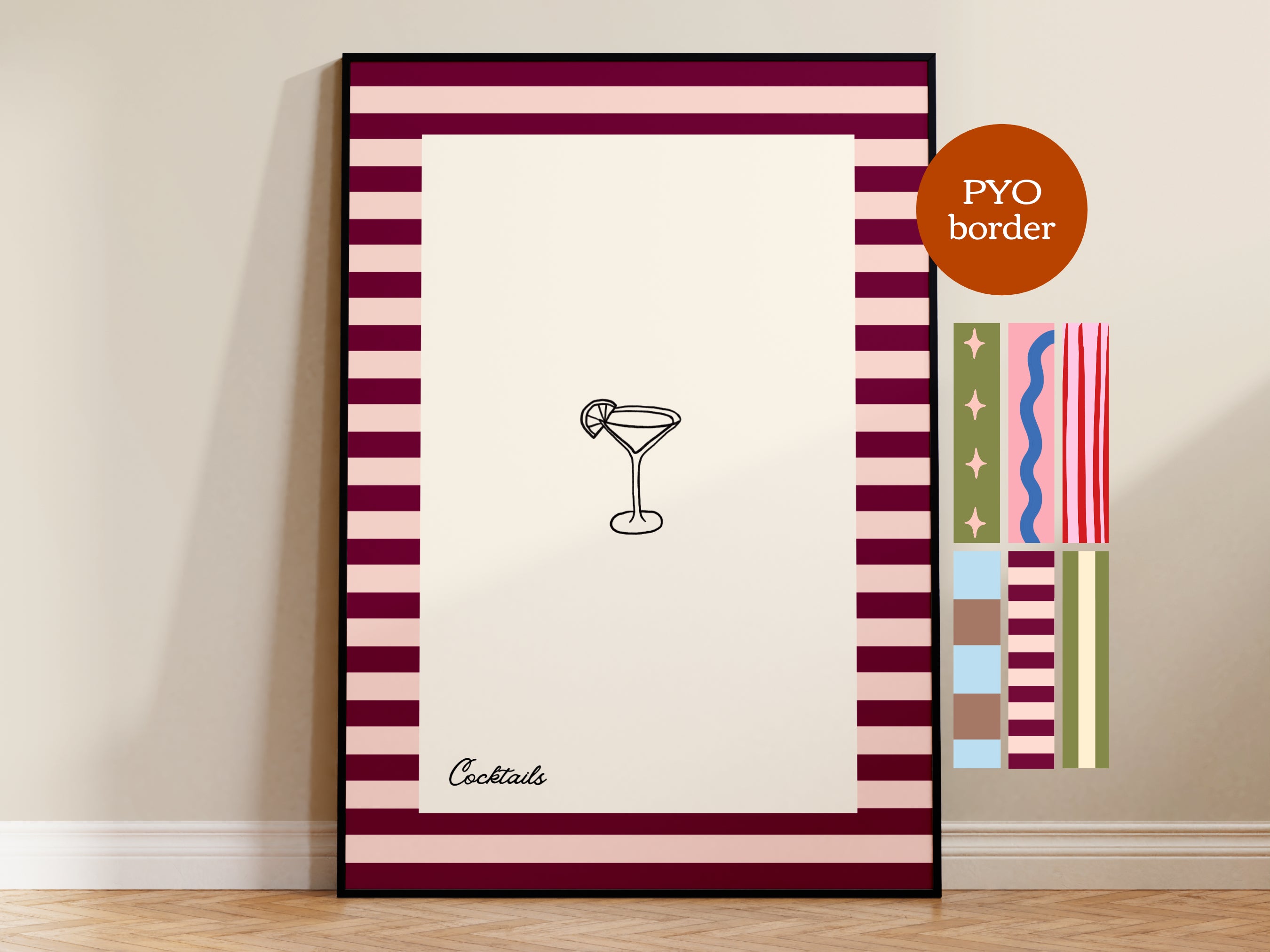 PYO Border - Cocktails Print