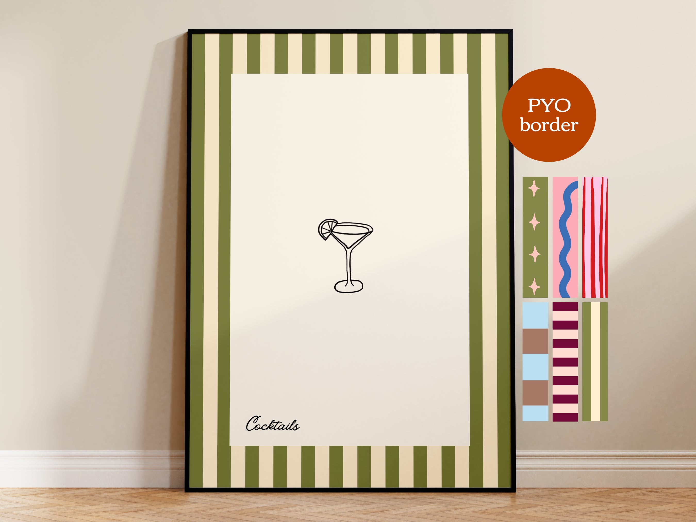PYO Border - Cocktails Print