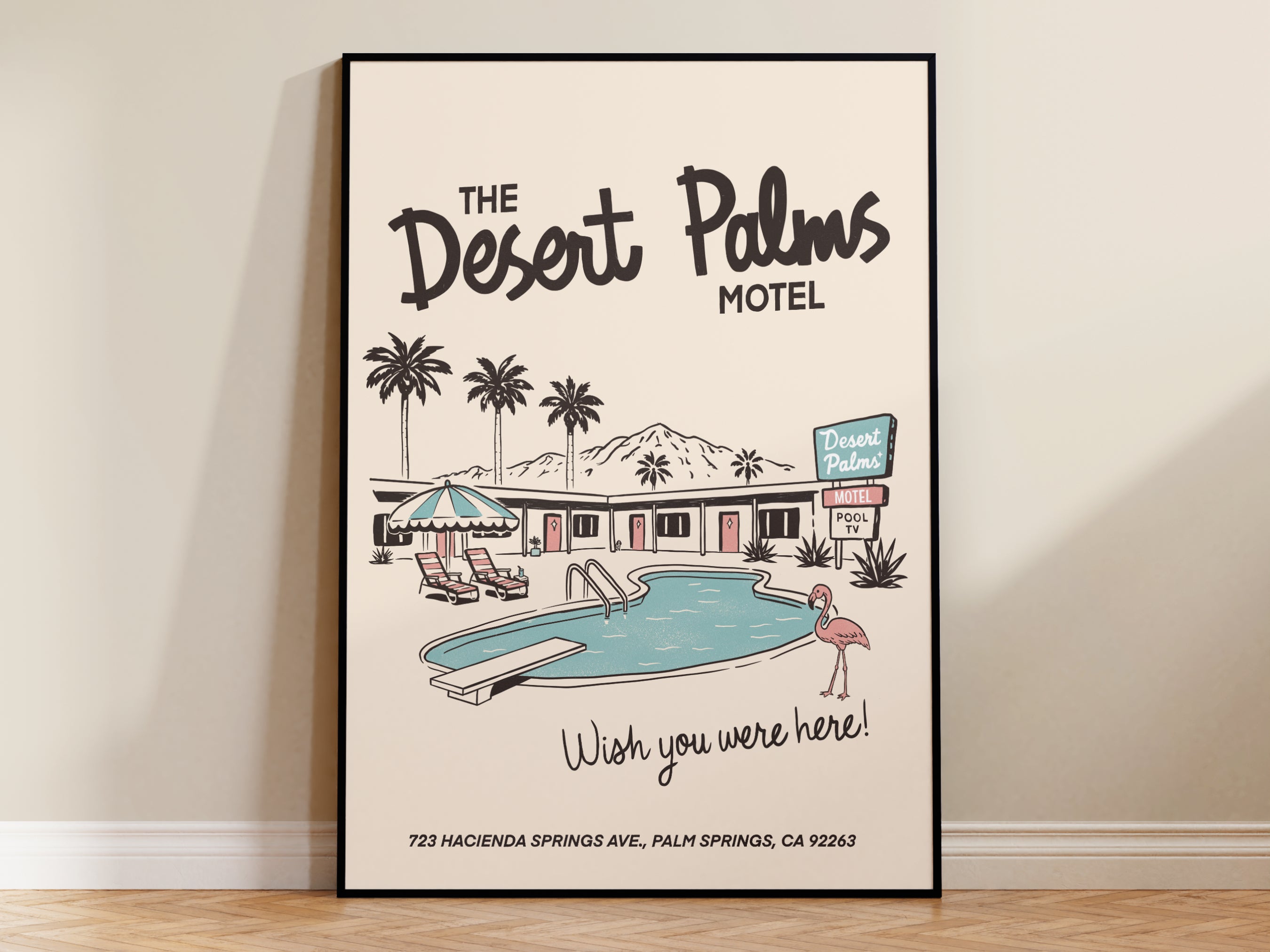 Retro Palm Springs Motel Art Print