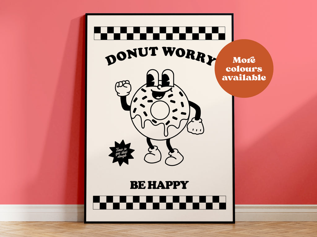 Donut Worry Be Happy Takeaway Print