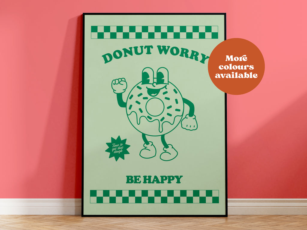 Donut Worry Be Happy Takeaway Print