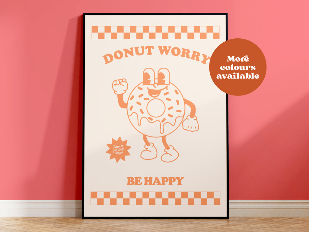 Donut Worry Be Happy Takeaway Print
