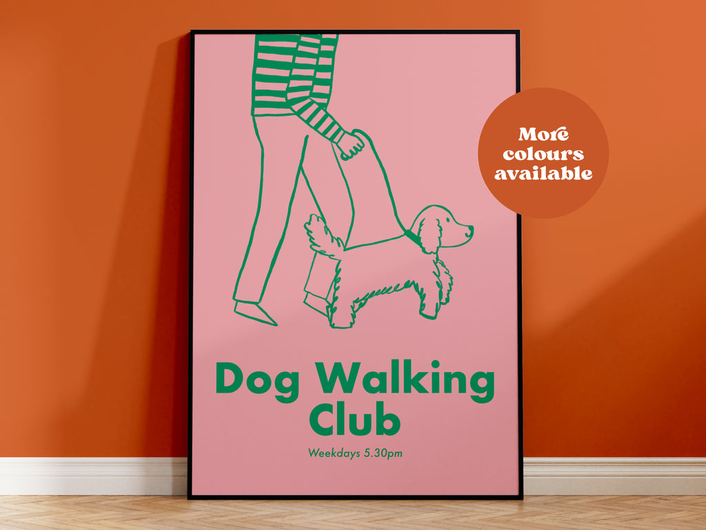 Dog Walking Club Handdrawn Print