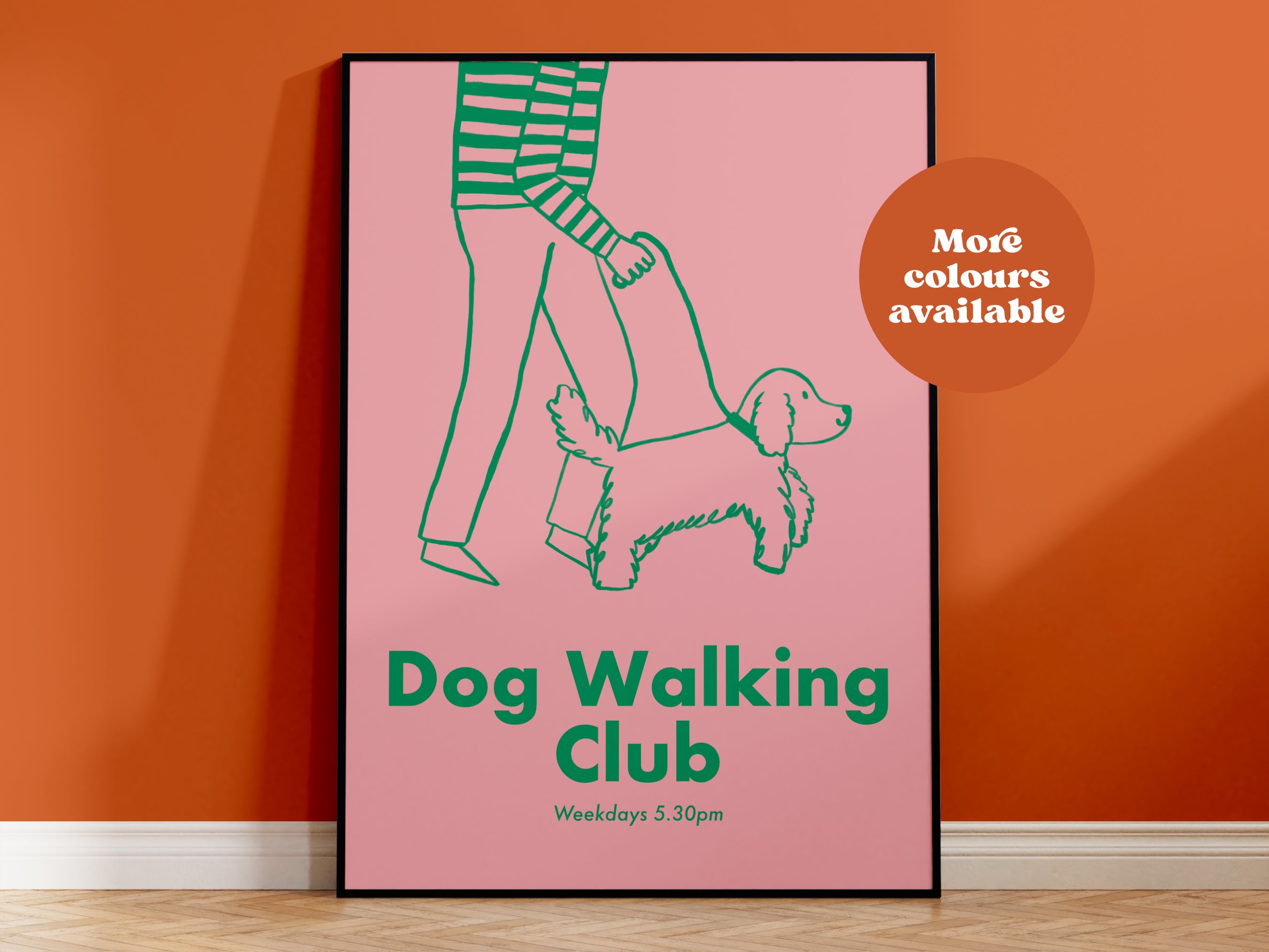 Dog Walking Club Handdrawn Print