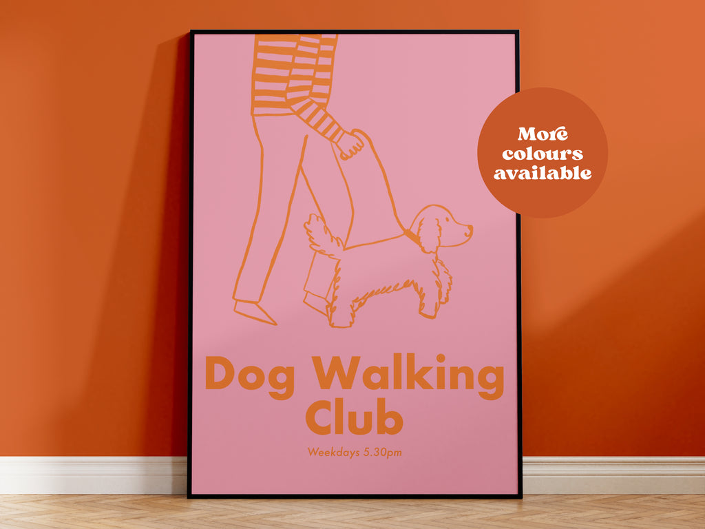 Dog Walking Club Handdrawn Print