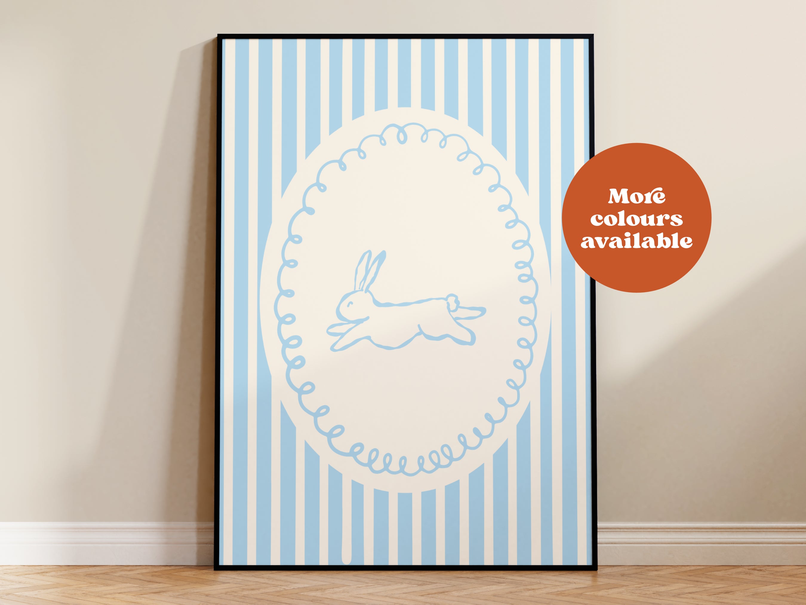 Retro Rabbit Art Print - Easter Cottagecore Decor
