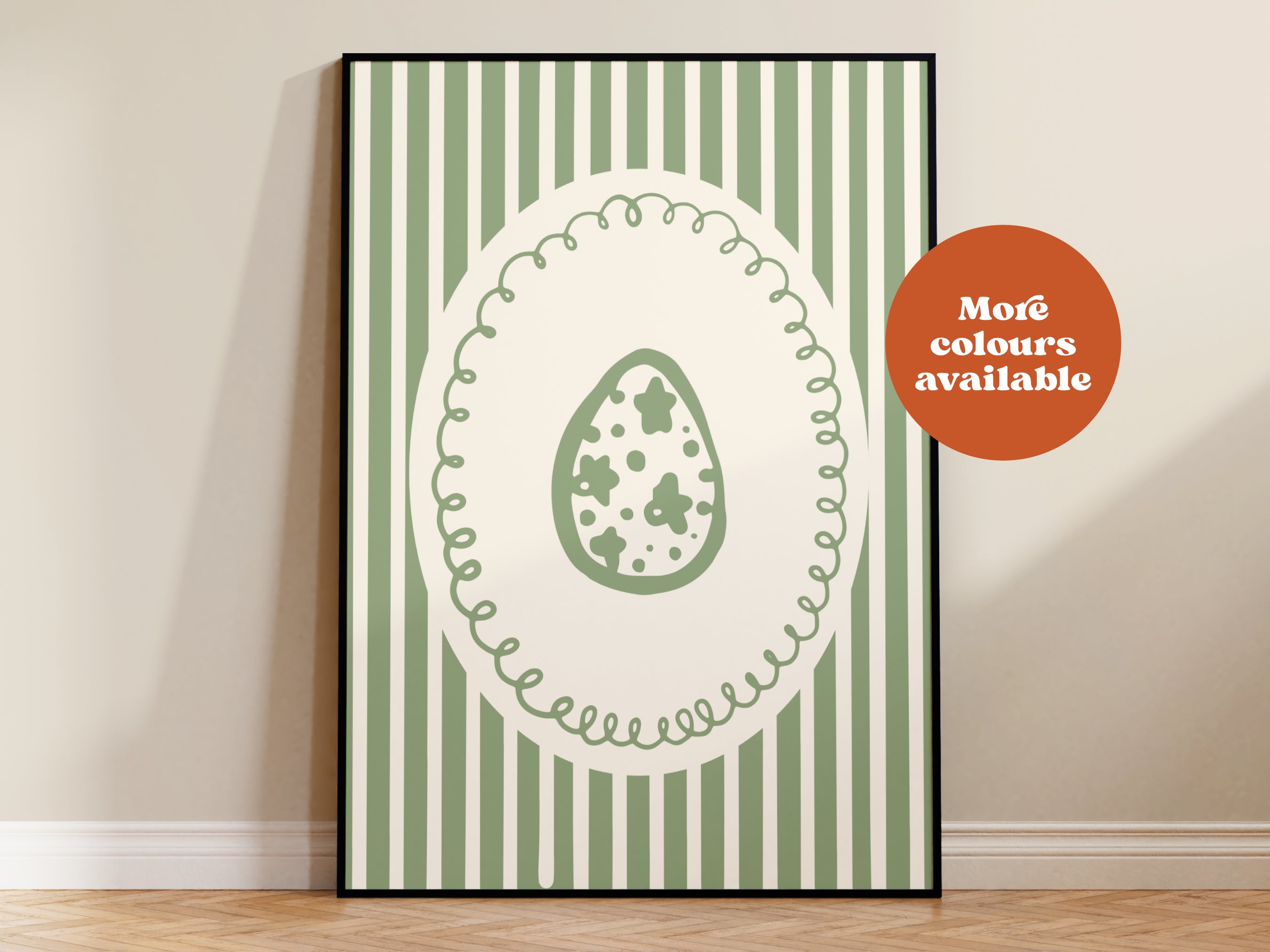 Retro Easter Egg Art Print - Cottagecore Decor