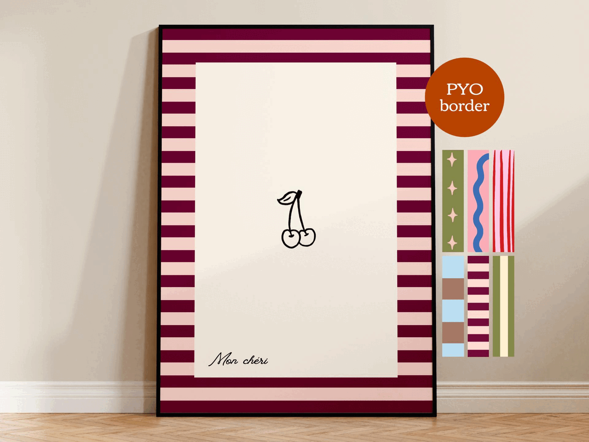 PYO Border - Mon Cheri Cherry Print