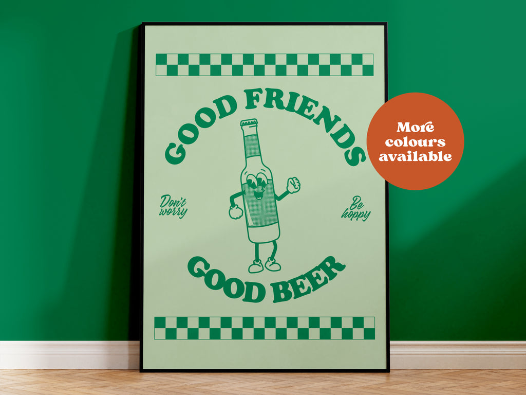Good Friends Good Beer Takeaway Print