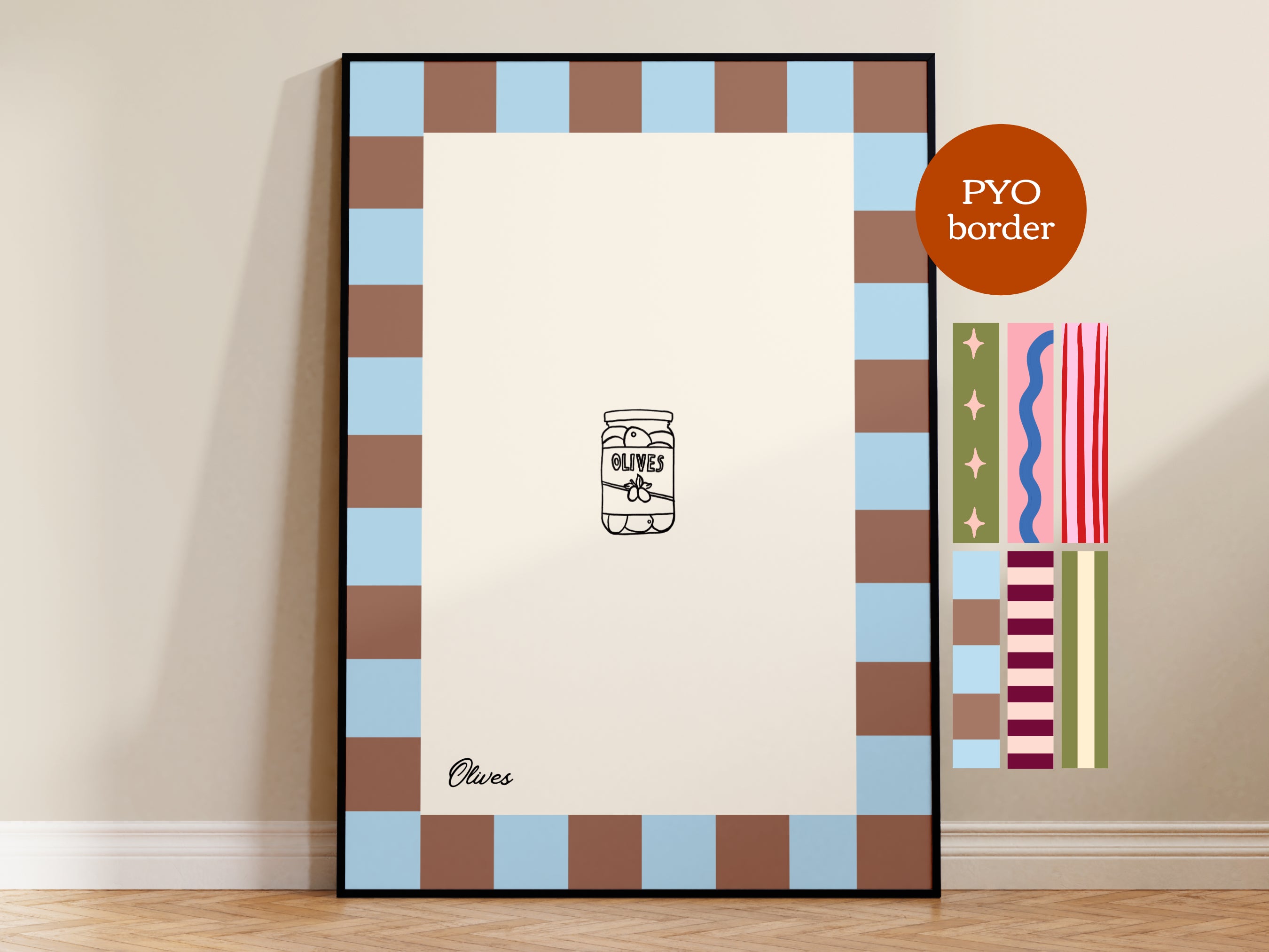 PYO Border - Olives Print