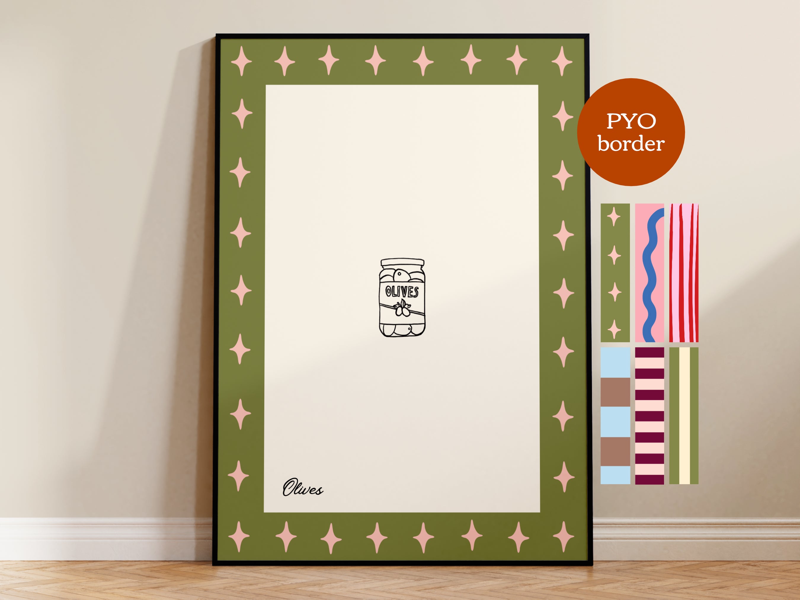 PYO Border - Olives Print