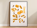 Retro Pasta Kitchen Print - Italian Food Decor