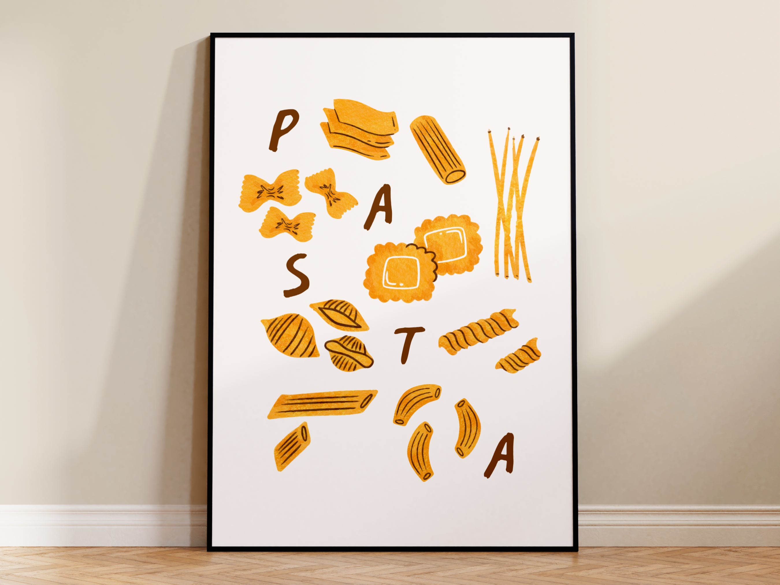 Retro Pasta Kitchen Print - Italian Food Decor