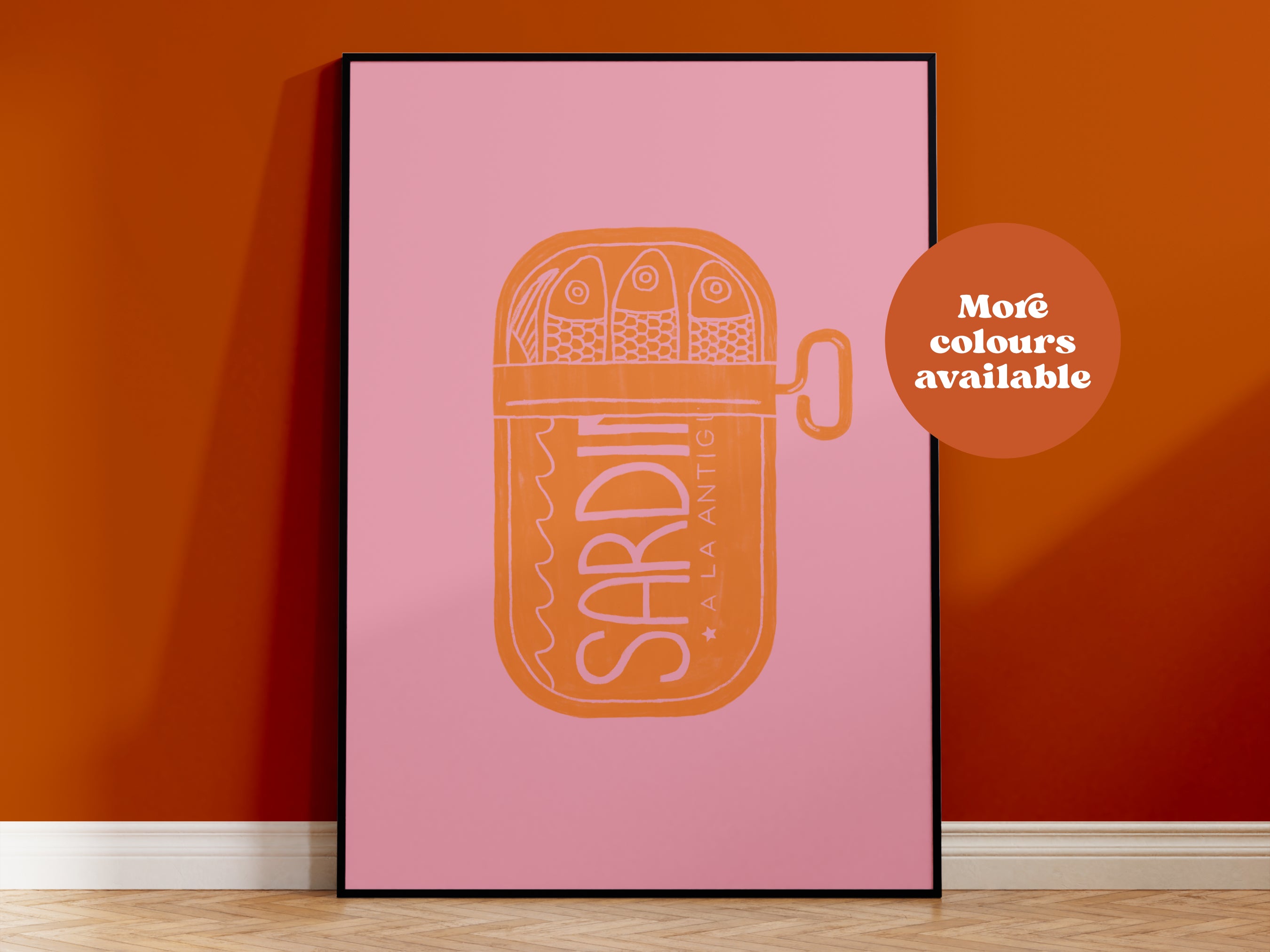 Sardines Linocut-Style print