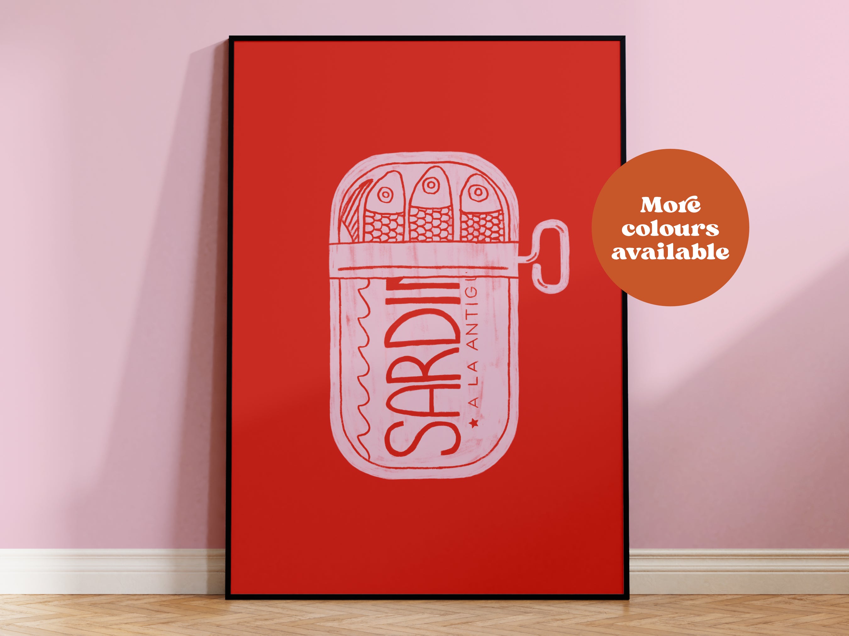 Sardines Linocut-Style print