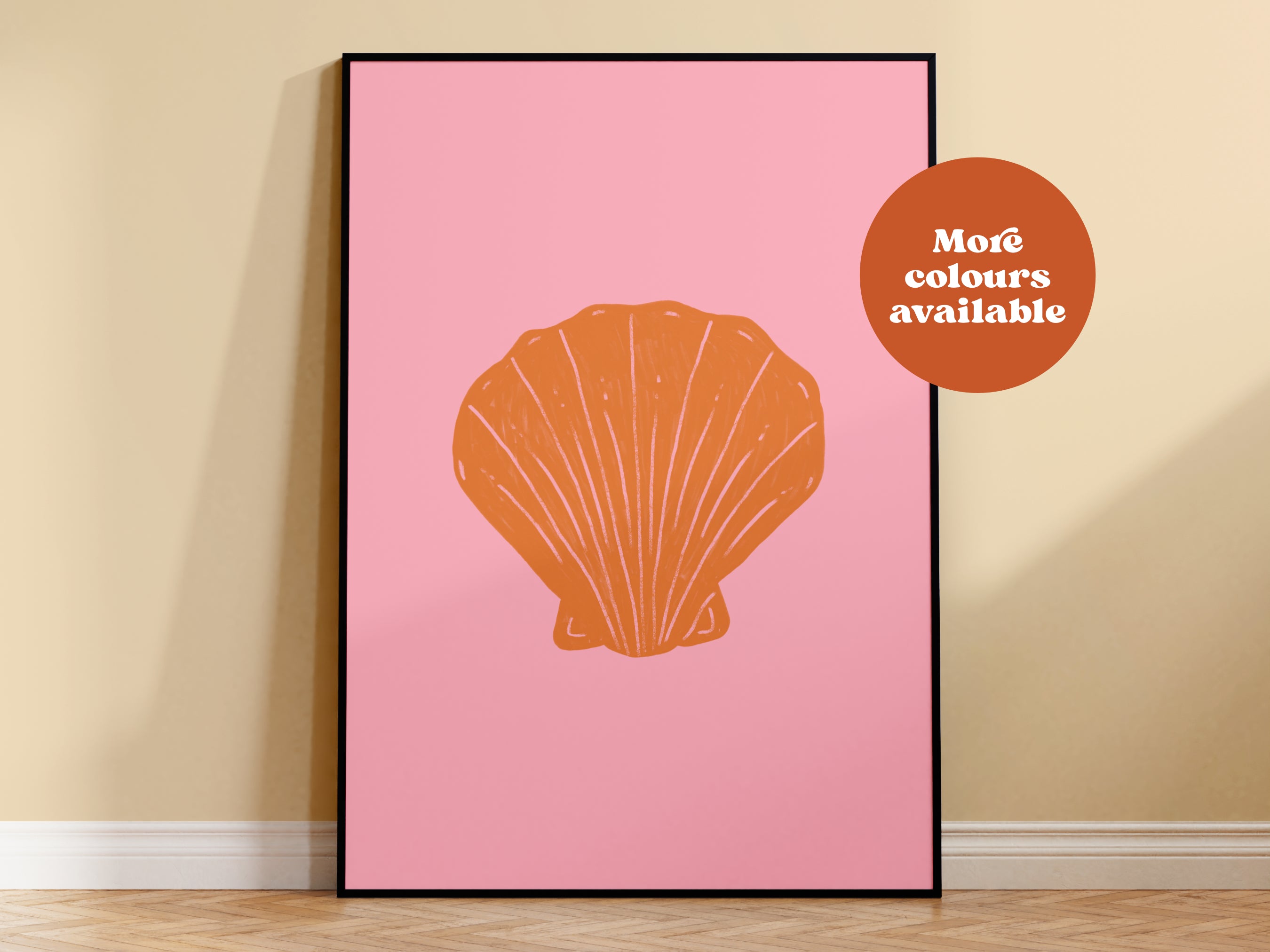 Cockle Shell Linocut-Style print