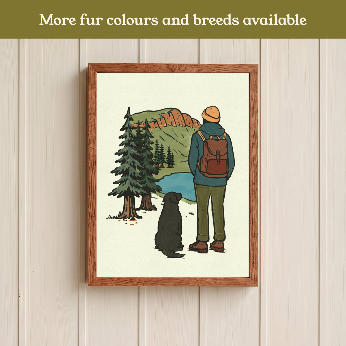 Labrador Hiking View Print - Pick your Dog Breed and Fur Colour