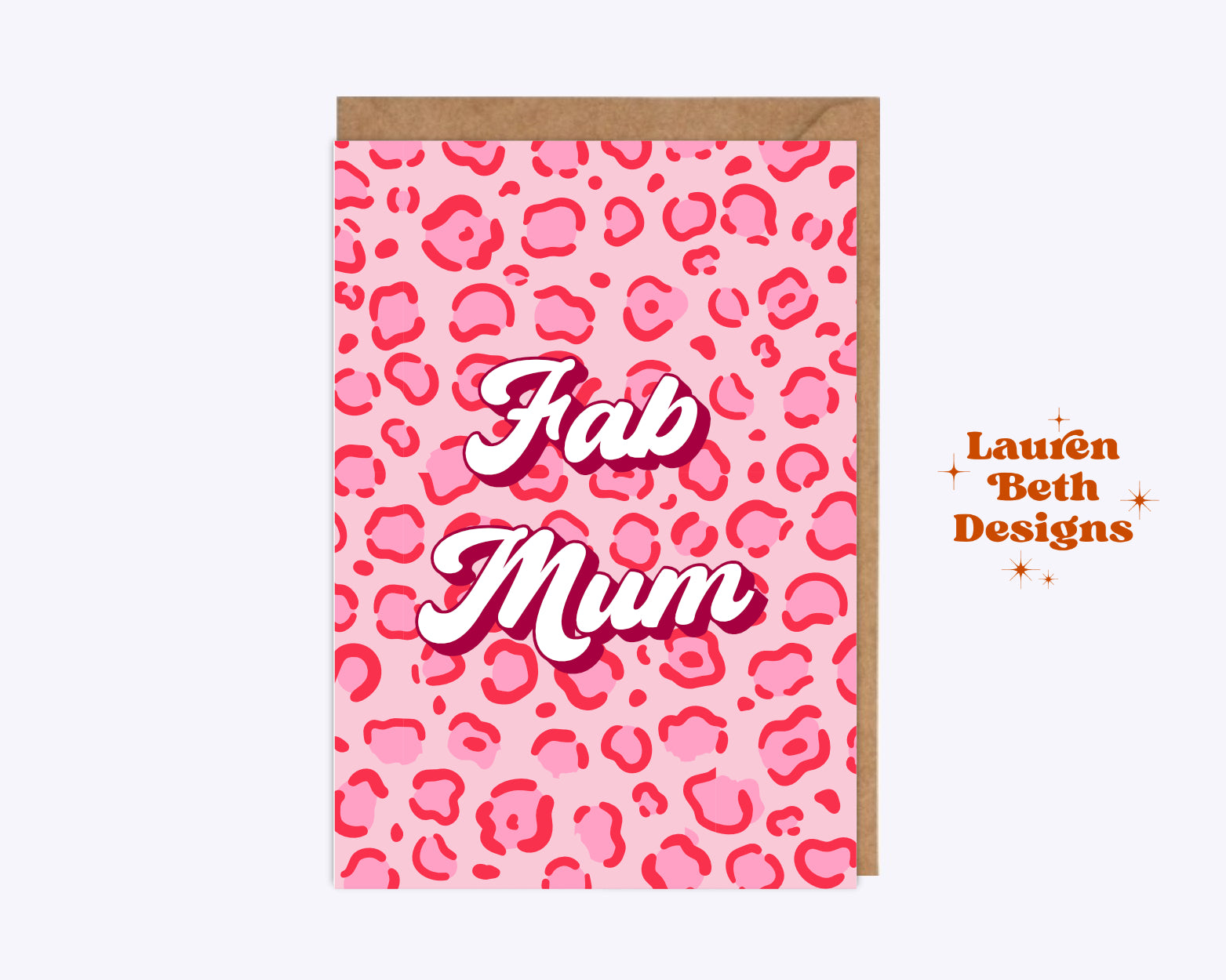 Fab mum leopard print card