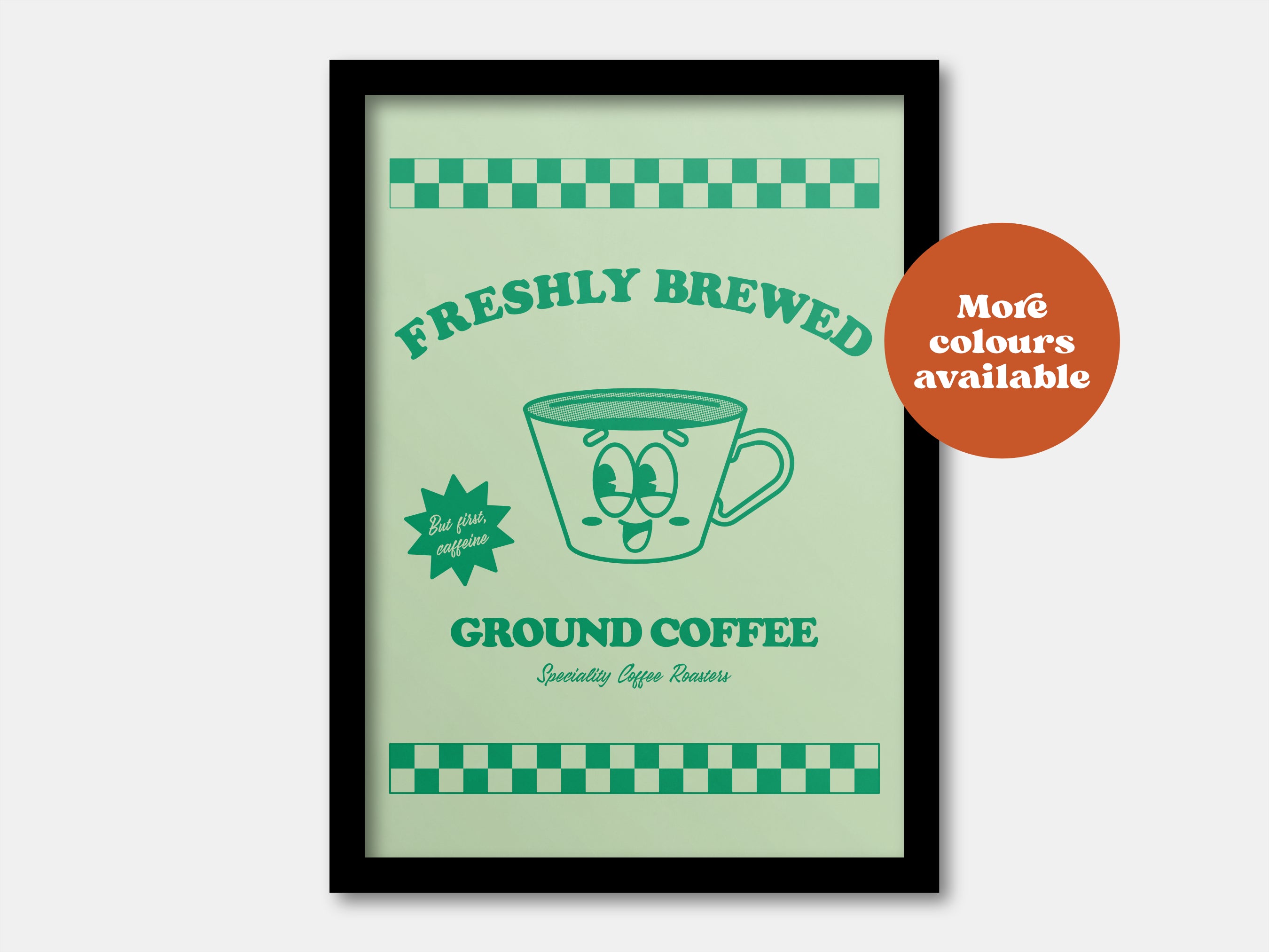Freshly brewed ground coffee print