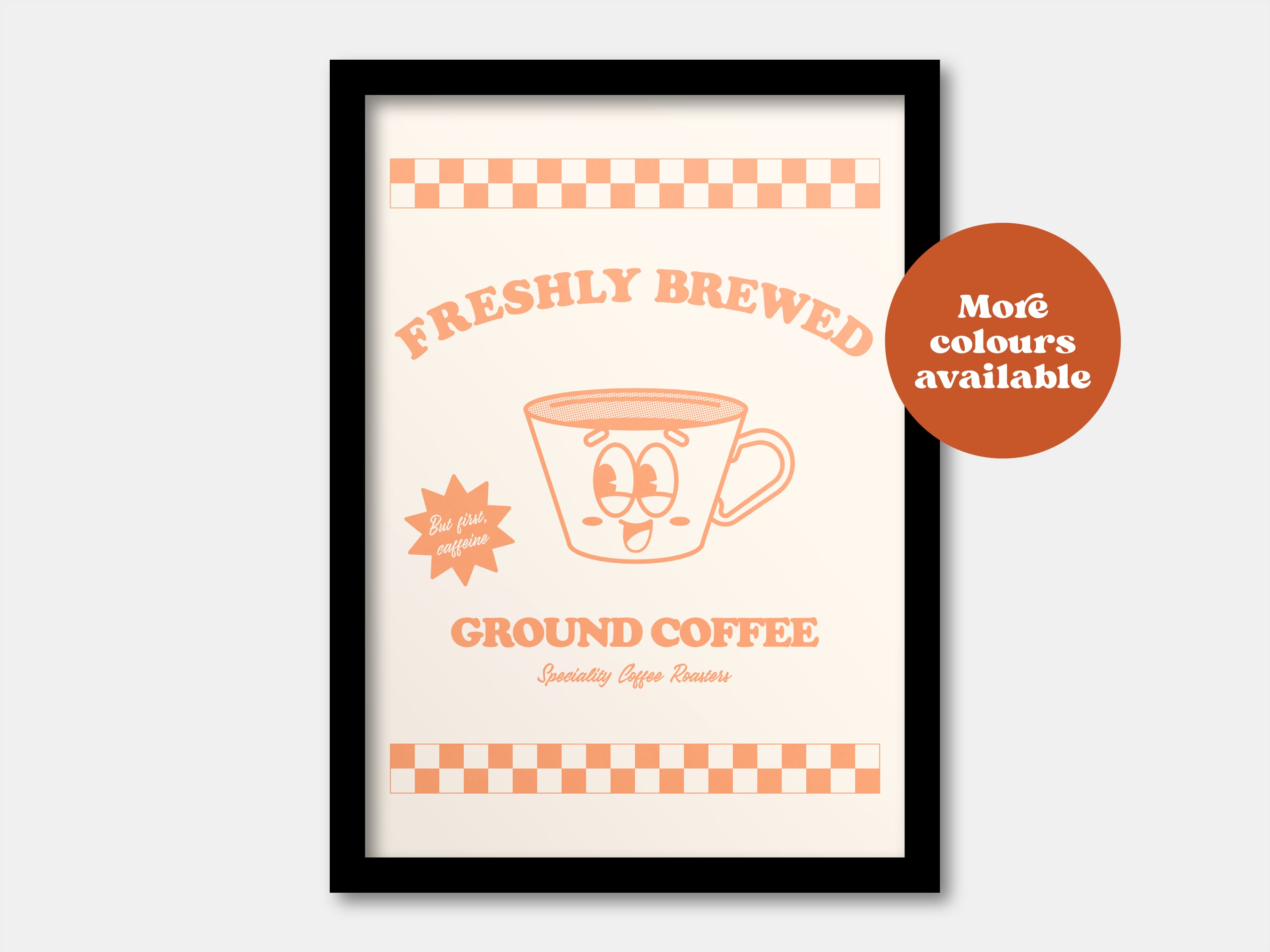Freshly brewed ground coffee print