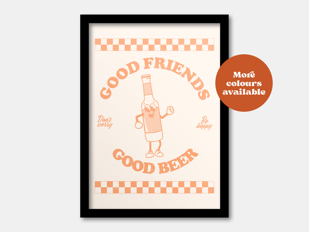 Good Friends Good Beer Takeaway Print