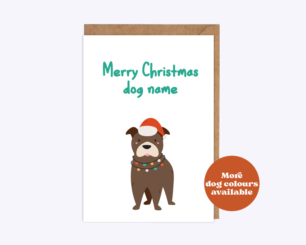 Personalised Staffie Christmas card