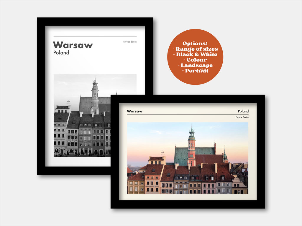 Warsaw Poland Travel Print - City Series