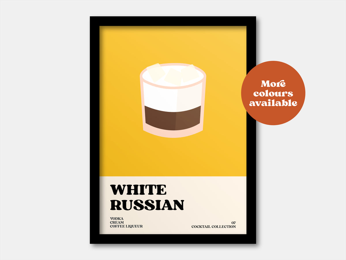 White Russian Cocktail Print
